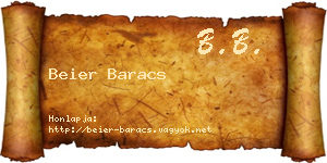 Beier Baracs névjegykártya